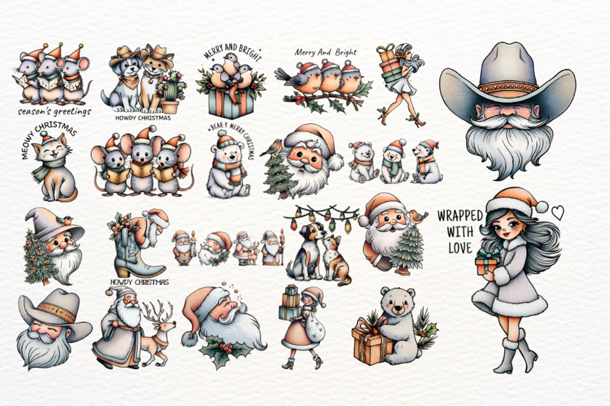 Cute Winter Christmas Clipart Bundle, an Illustration by Markicha Art (Photo 4 of 9)