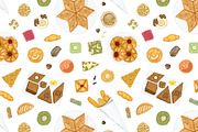 Oriental sweets set + backgrounds, a Food Illustration by Good Studio (Thumbnail 15 of 21)