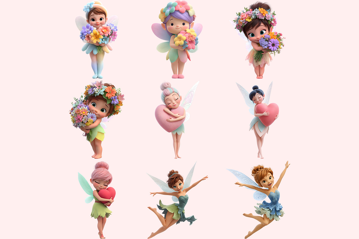 Fairy Clipart PNG Bundle, a Graphic by M9 Design (Photo 4 of 9)