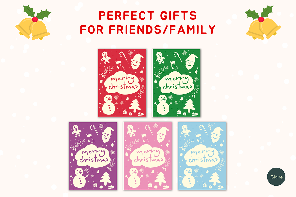 Snowy Christmas Doodles Printables, a Card Template by Clairee Design Studio (Photo 5 of 5)