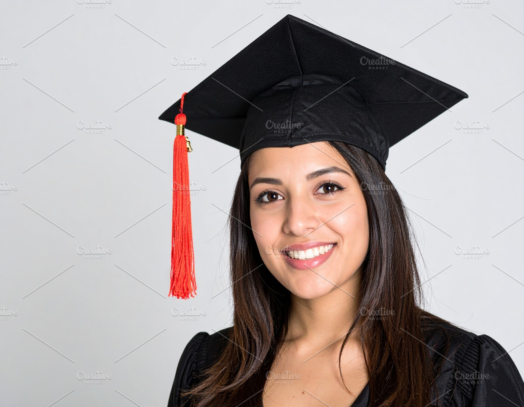 female student with graduation cap AI generated, a Photo by WorldOfPhotos