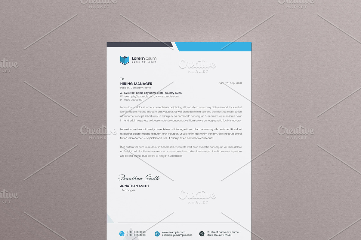 Clean Letterhead, a Stationery Template by Cristal Pioneer (Photo 3 of 5)
