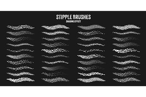 Ink scatter brush, stipple drawing