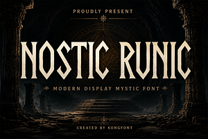 Nostic Runic - Mystic Display Font, a Serif Font by overlaytemplates