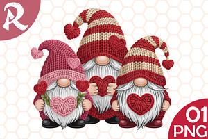 Faux Yarn Valentine Love Gnomes PNG, an Illustration by RobertsArt
