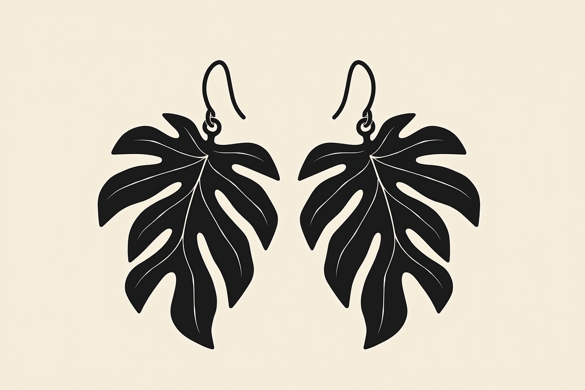 Leaf Earring Silhouette Bundle, an Object Graphic by abu67222 (Photo 15 of 16)