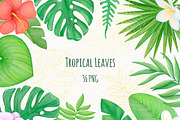 Tropical Flowers Summer Clipart, an Illustration by ekossa_art (Thumbnail 1 of 6)