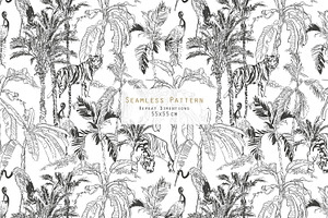 Toile Wildlife. Seamless Patterns