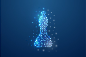 Shiny digital chess bishop piece in, a Technology Illustration by GraphiShop