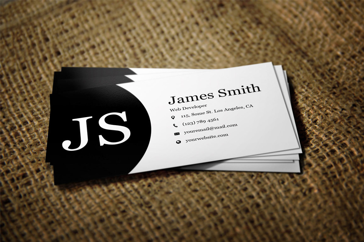 Black & White Minimal Business Card2, a Business Card Template by PSD Storm (Photo 1 of 5)