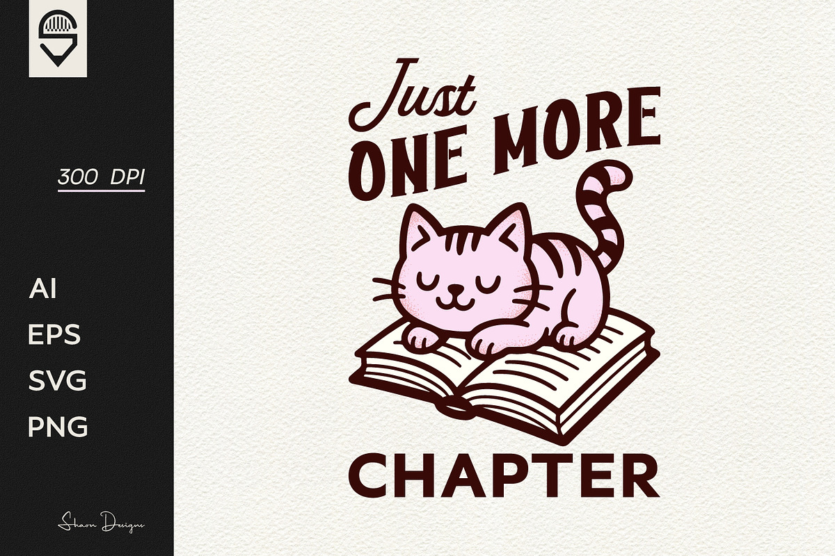 Just One More Chapter – Cat & Book, an Animal Illustration by shaondesigns (Photo 1 of 4)