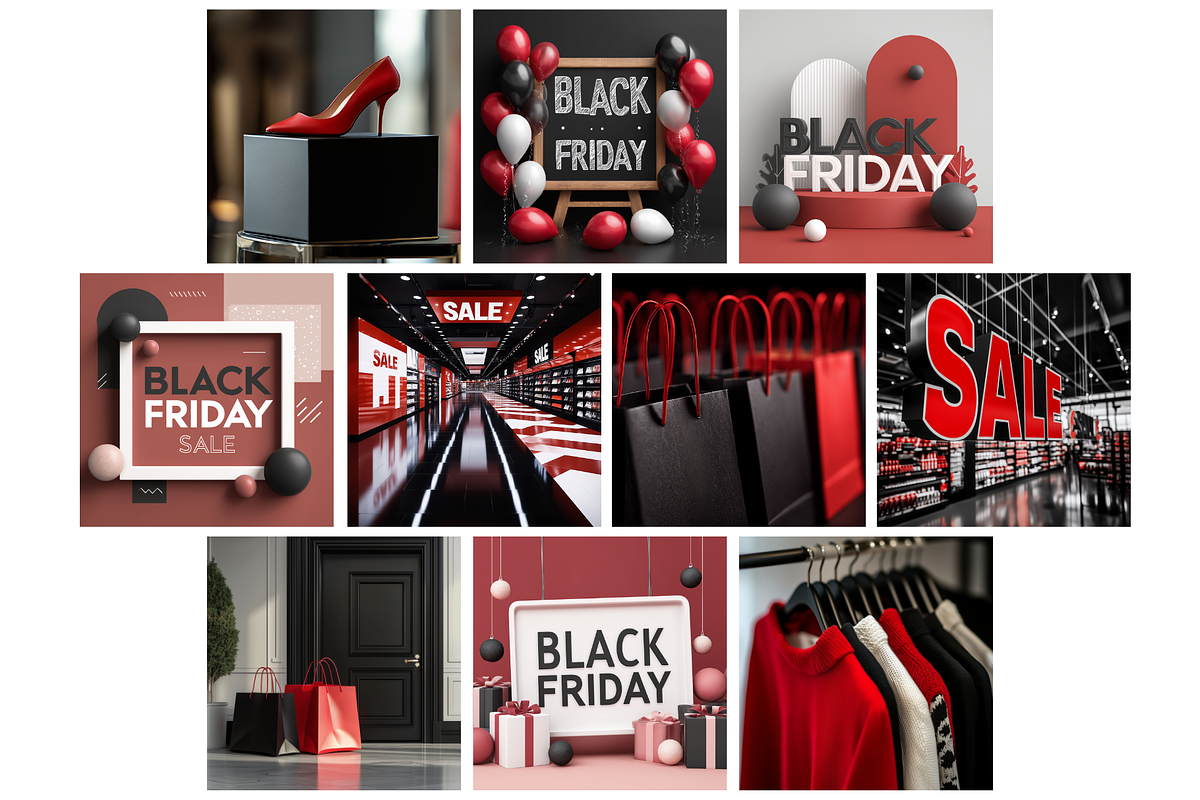 Black Friday Black & Red Backgrounds, a Background Graphic by NadiaTheronArt (Photo 4 of 5)