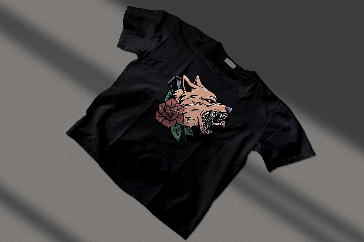 Wolf Skull with Skeleton and Rose, an Object Illustration by nomlimo.com (Photo 3 of 3)