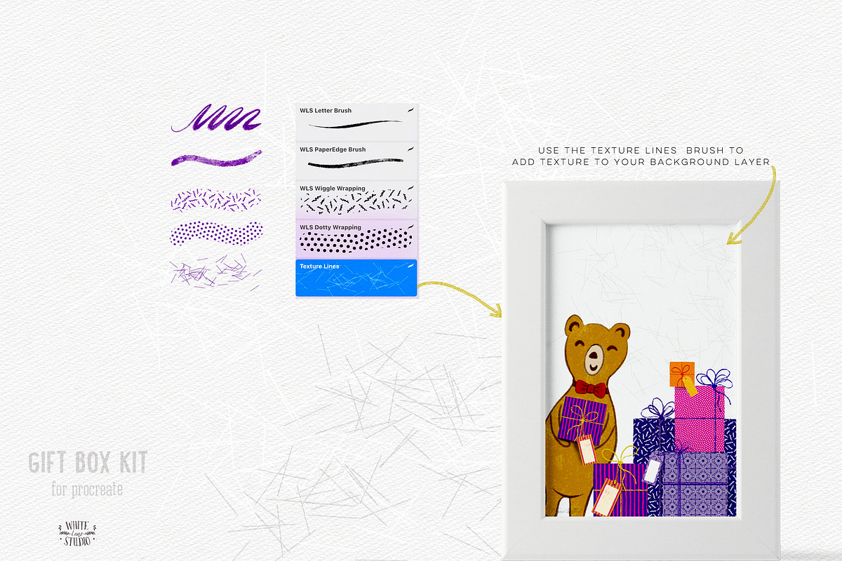 Gift Box Builder Kit for Procreate, a Brush Add-On by White Lane Studio (Photo 7 of 8)