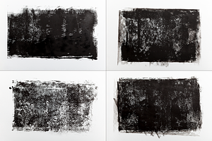 12 Black Rolled Ink Textures