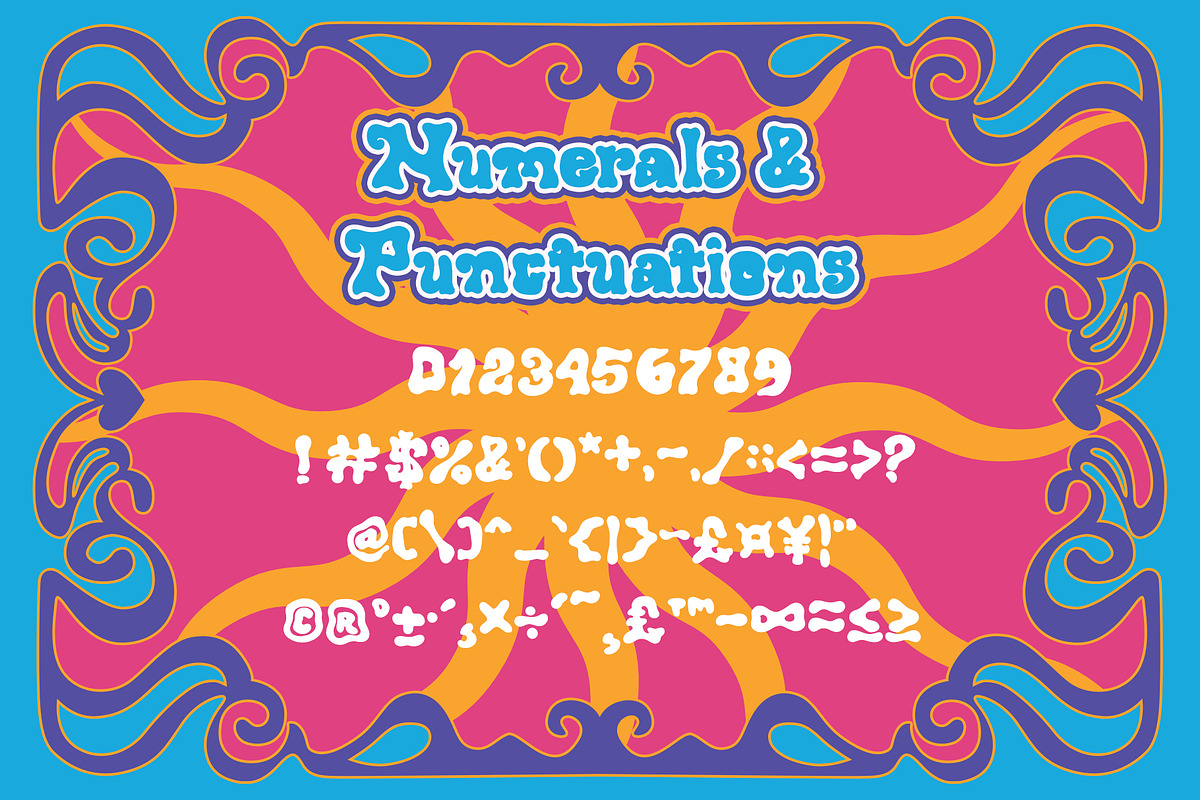 Retrowave Psychedelic Display Font, a Font by Dawnside Graphic (Photo 3 of 9)