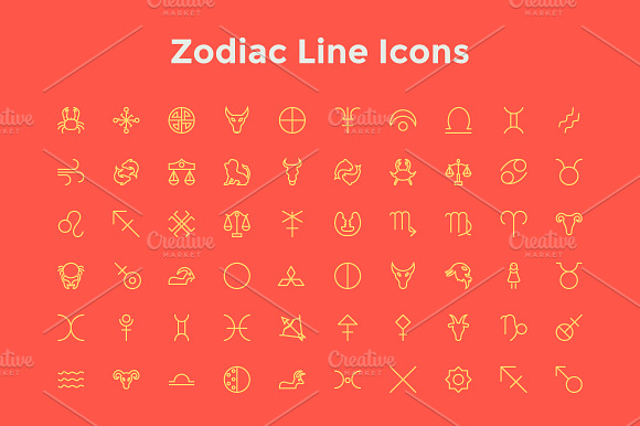 Zodiac Line Icons