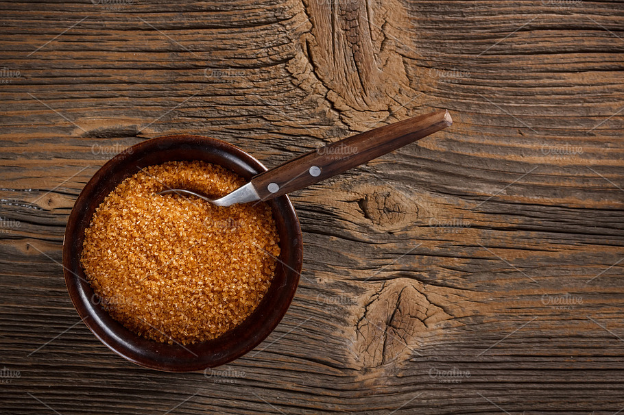 Brown Sugar Containing Sugar Brown And Bowl