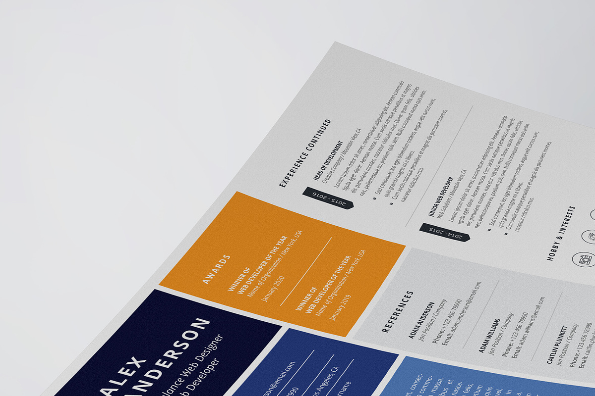 Landscape Resume/CV Template, a Resume Template by Glassymart