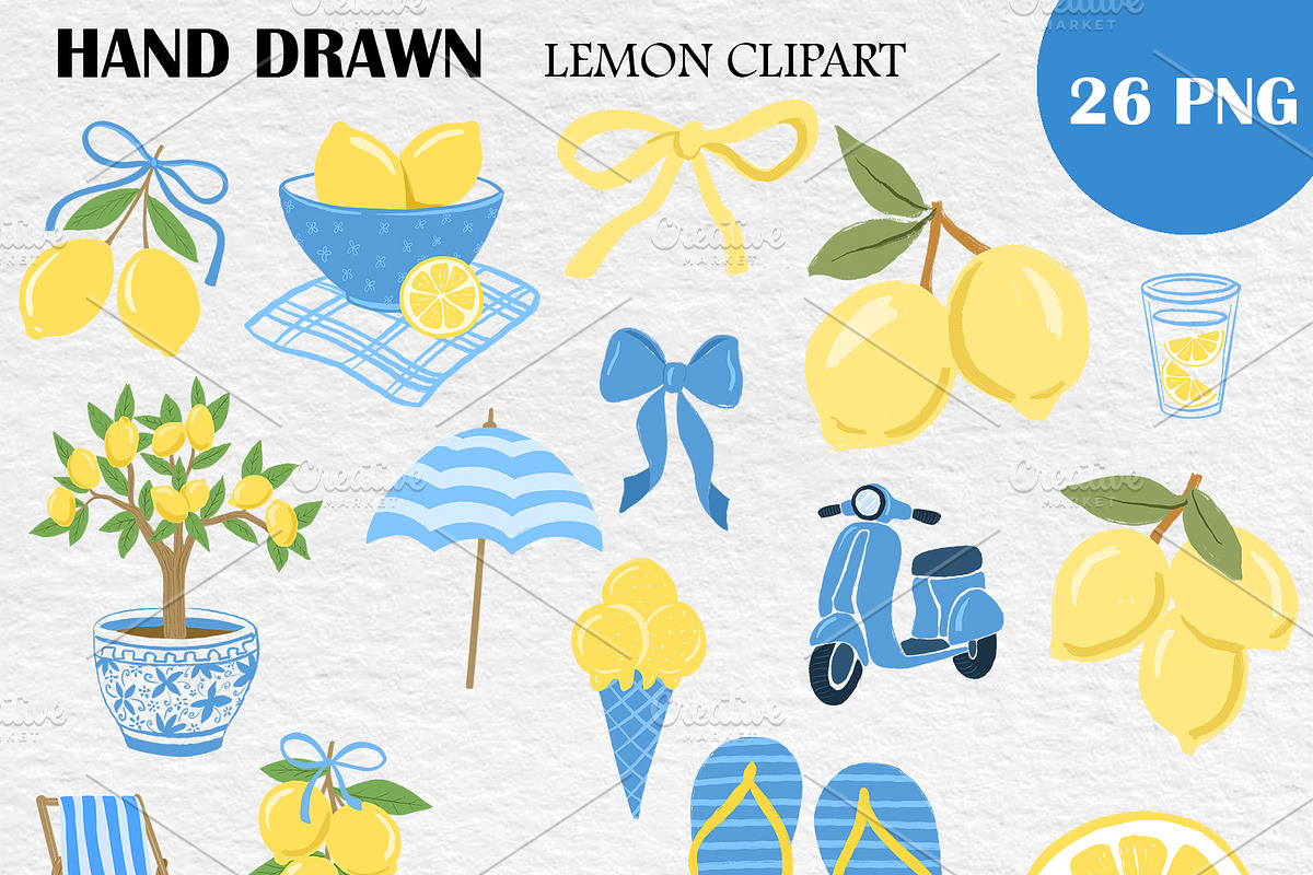 Lemon PNG Bundle La Dolce Vita, a Seasonal Illustration by PatternPalette (Photo 2 of 7)