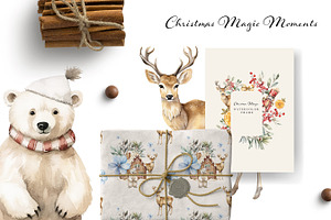 Christmas Magic Watercolor Clipart