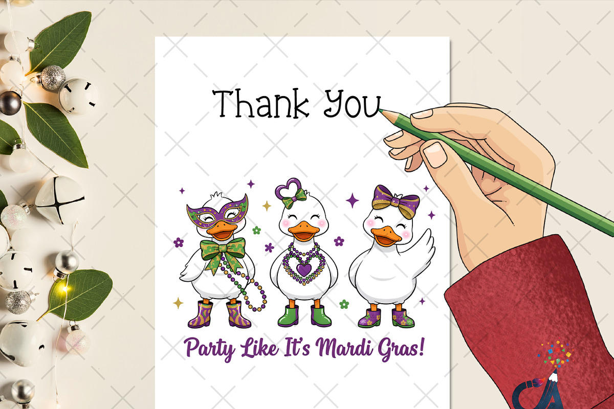 Mardi Gras Goose Coquette Bow PNG, an Illustration by Creative Art (Photo 3 of 6)