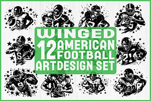 Winged American Football SVG Bundle, an Object Graphic by jahid234