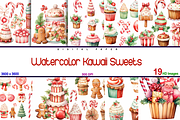 Watercolor Kawaii Sweets, a Background Graphic by Printable Treasure (Thumbnail 1 of 3)