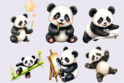 Cute Baby Panda Clipart PNG Set, an Animal Illustration by Printable Pretty Studio (Thumbnail 2 of 4)