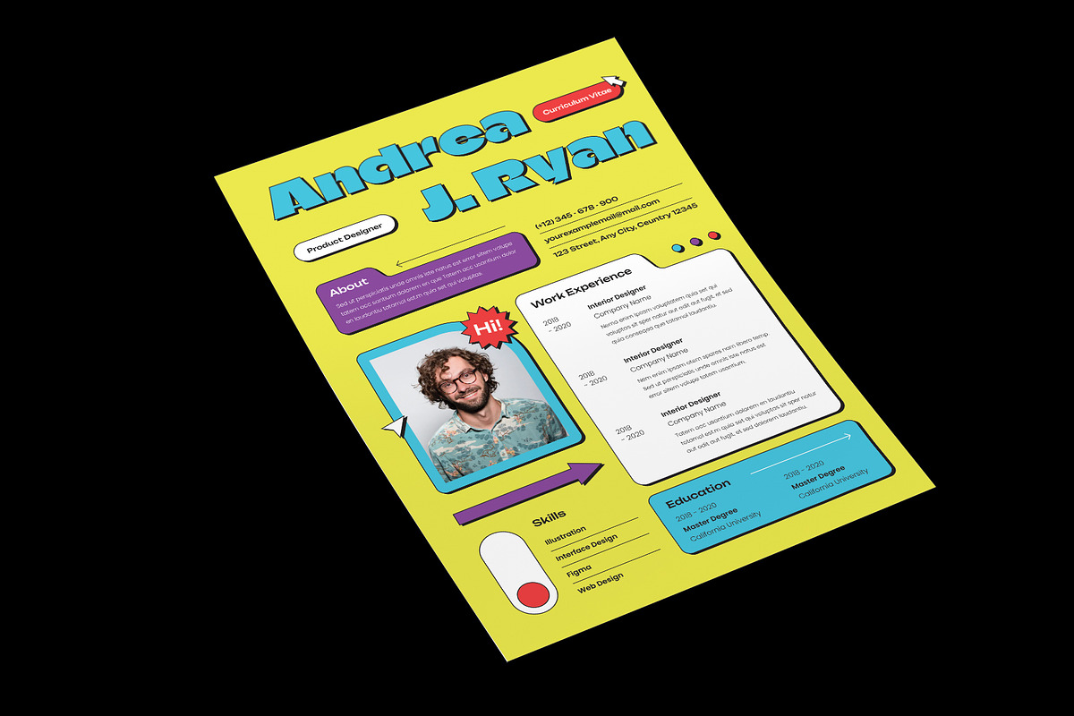 Creative Brutalism CV Resume Pack, a Resume Template by Neermana (Photo 3 of 5)
