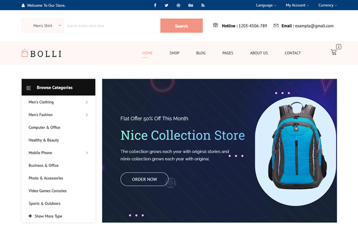 Bolli Multipurpose Fashion Template, a Bootstrap Template by techboot (Photo 2 of 6)