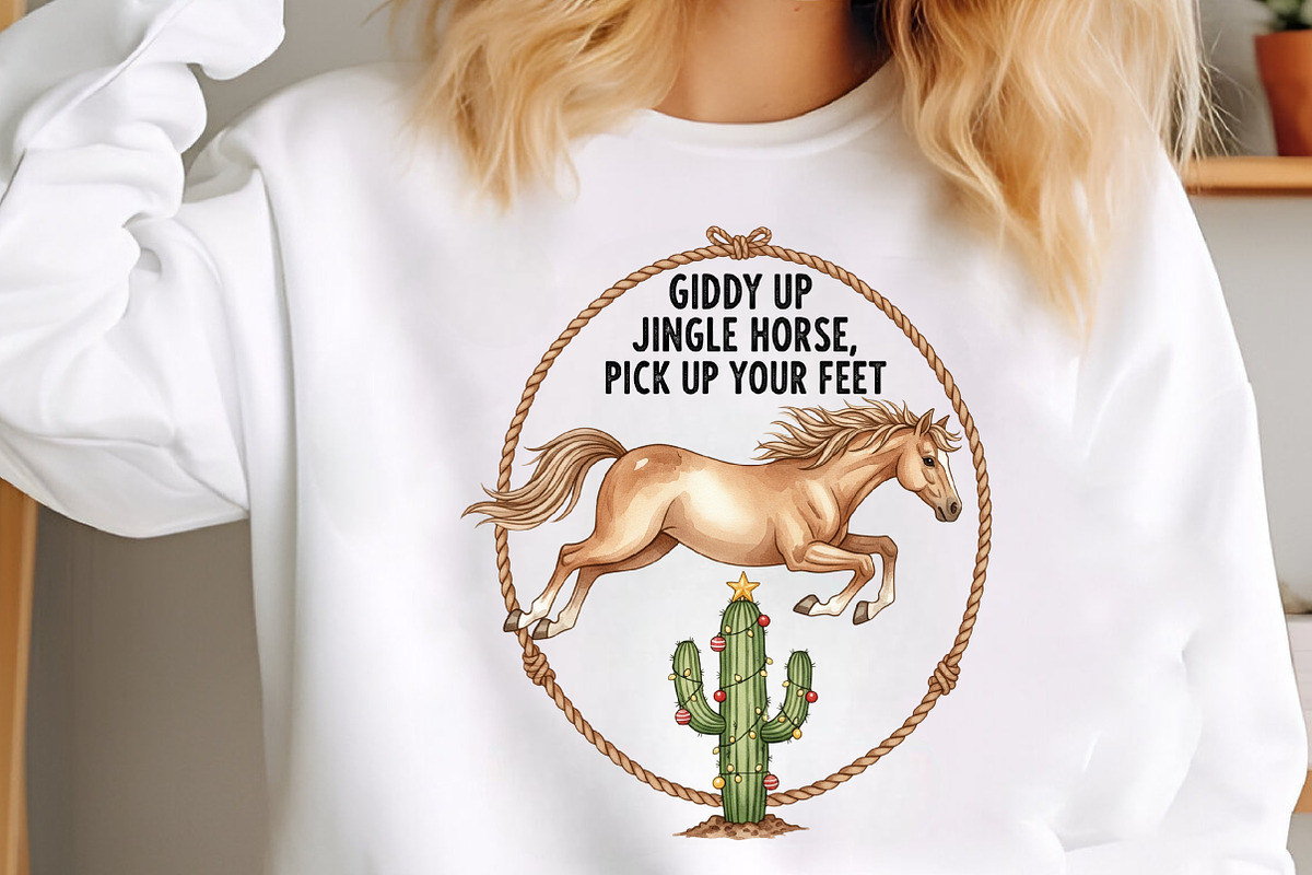 Giddy Up Jingle Horse Sublimation Pn, a Graphic by Libby Wishes (Photo 4 of 6)