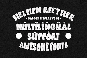 Helium Rifther Badges Display Font