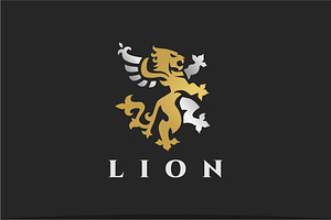 Lion Heraldry Logo Template