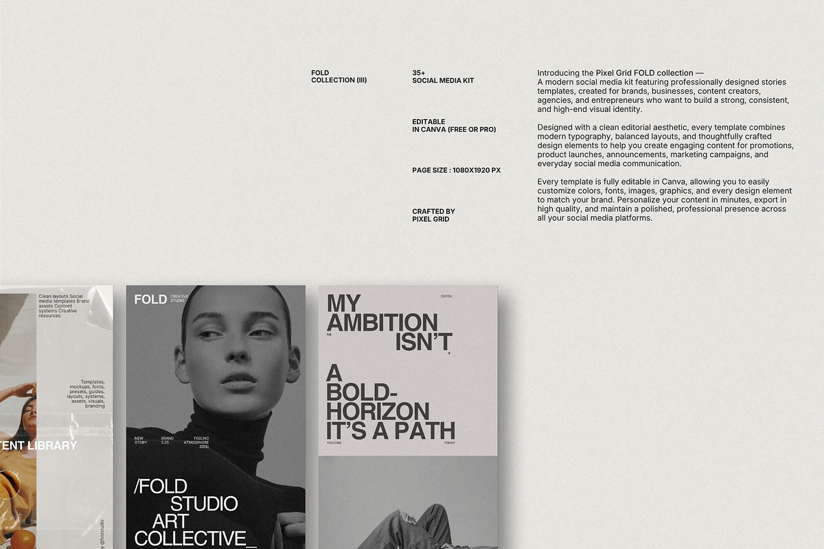 FOLD | Instagram Template (III), a Social Media Template by Pixel Grid (Photo 5 of 10)