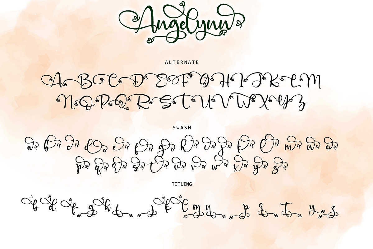 Angelinn Monogram, a Script Font by Letterara (Photo 12 of 12)