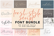 Fresh Style Script Font Bundle, a Script Font by Quothron (Thumbnail 1 of 21)