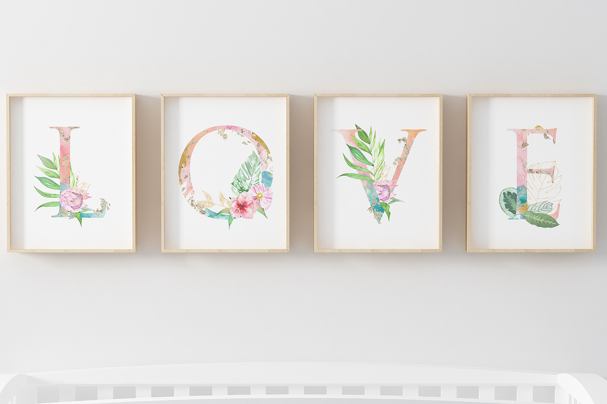 Tropical Watercolor Alphabet Letter, a Decorative Illustration by Cacacolors Clipart (Photo 6 of 6)