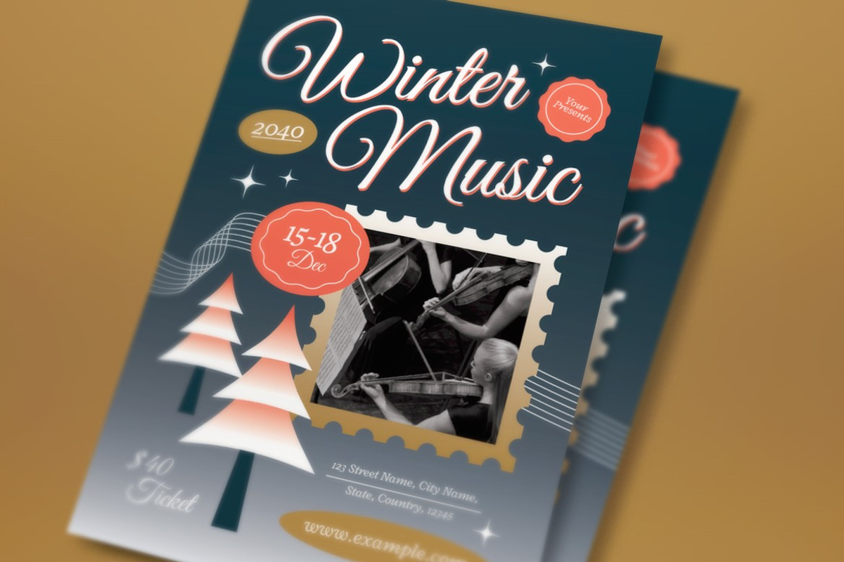 Black Winter Music Flyer Set, a Flyer Template by graphicook (Photo 2 of 3)