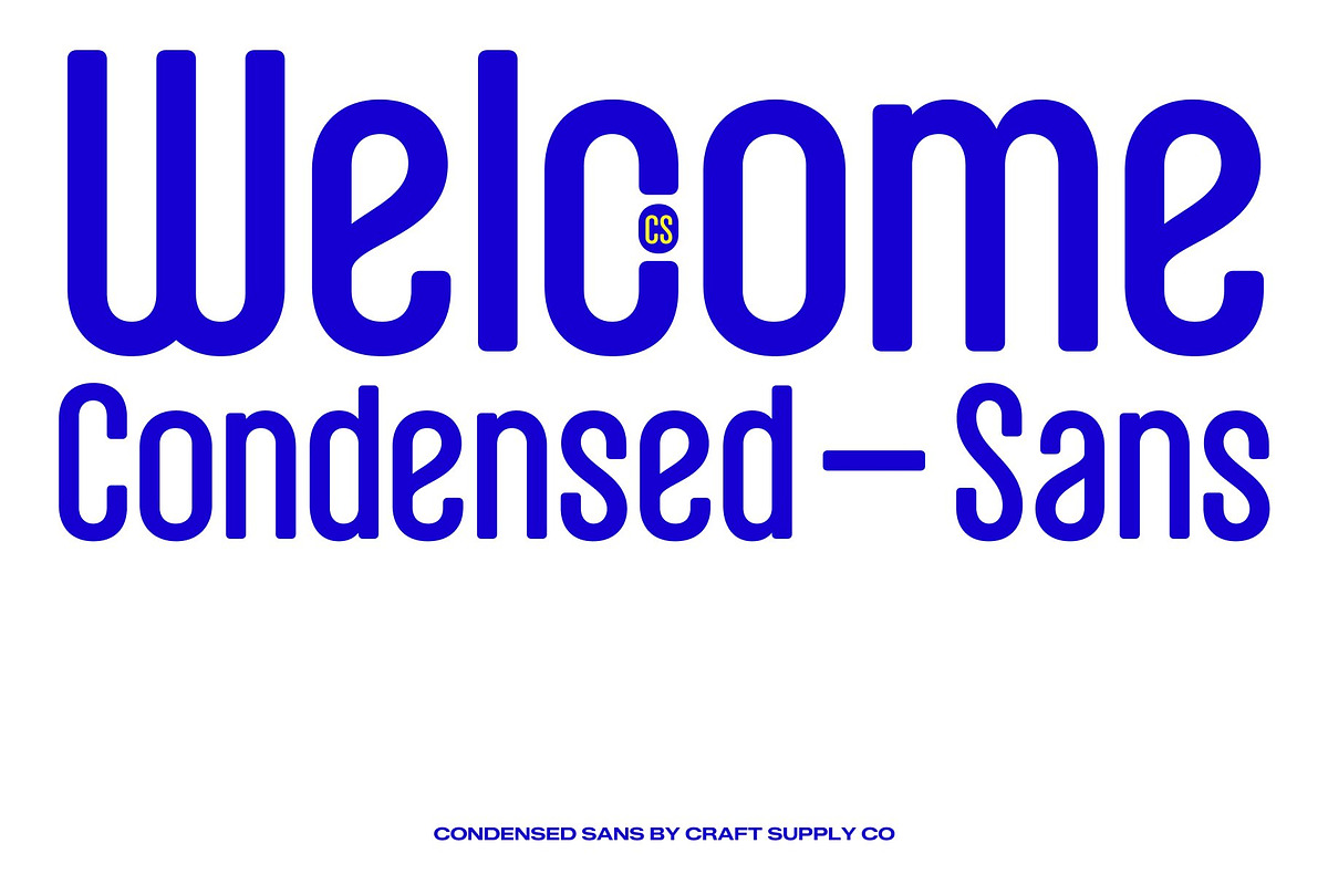 Welcome – Condensed Font, a Sans Serif Font by Craft Supply Co. (Photo 1 of 8)