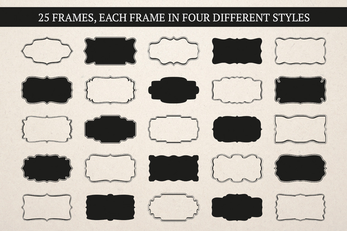 Label & Frame Shapes - Ai, EPS & PNG, an Object Graphic by Studio W&W (Photo 1 of 4)