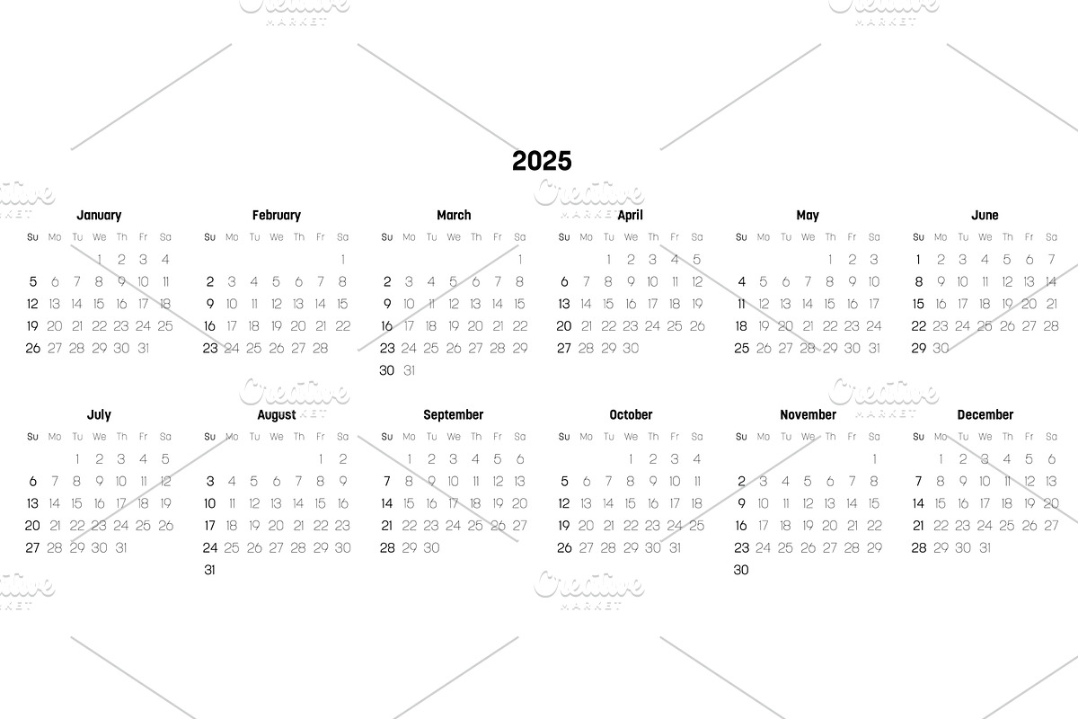 Monthly calendar annual of year 2025, a Texture Graphic by pytyczech