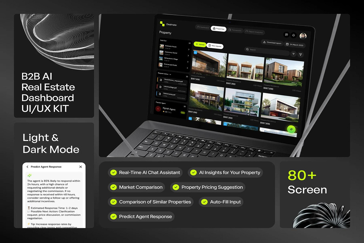 Deal Mate B2B Real Estate Dashboard, an UI Kit Template by Creative Perspective (Photo 2 of 7)