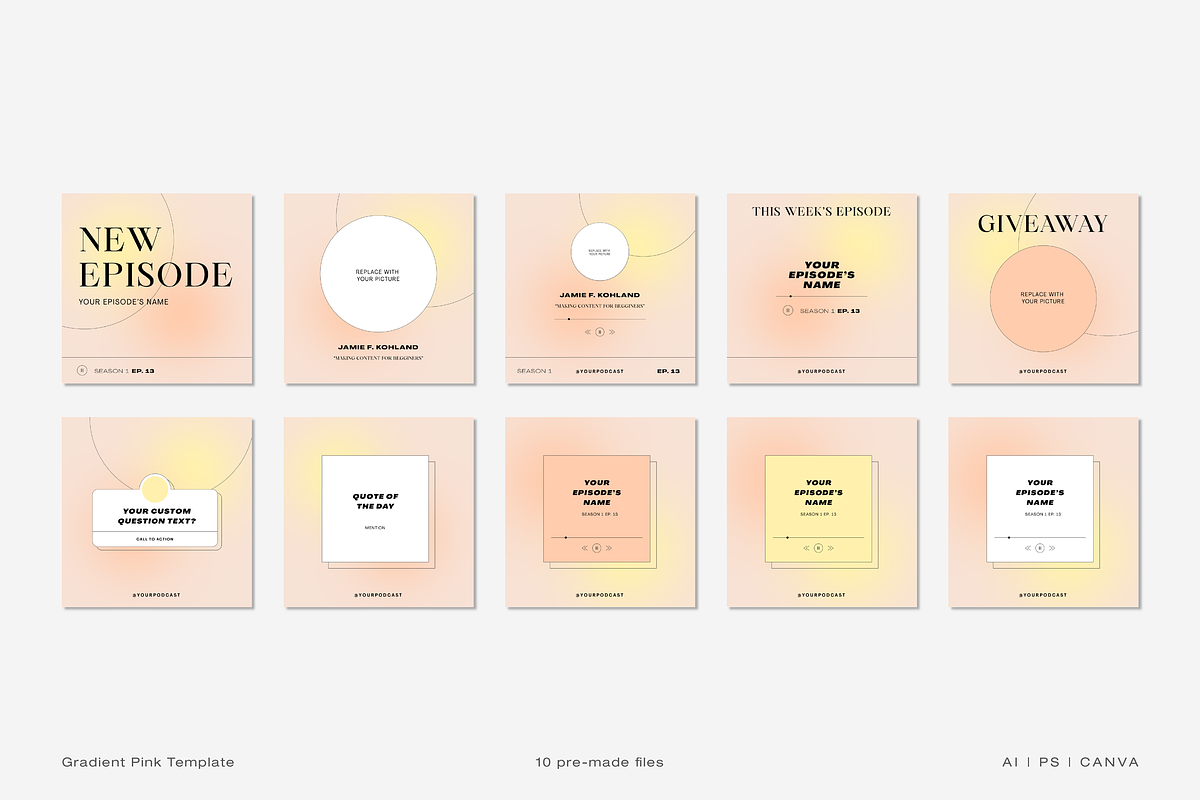 Podcast Instagram Creator Template, a Social Media Template by Cuoco (Photo 7 of 14)