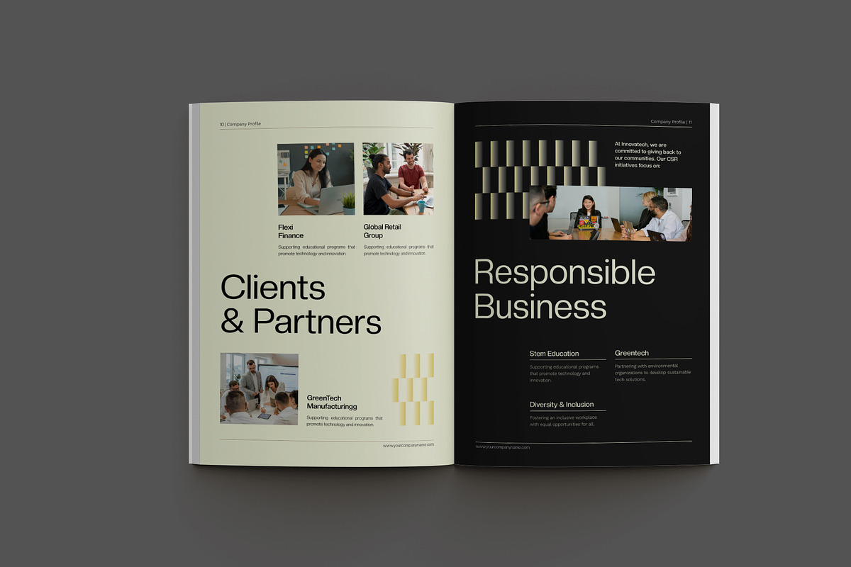 Black Beige Company Profile, a Brochure Template by Neermana (Photo 5 of 11)