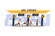 Passengers at bus station set, a Transportation Illustration by Good Studio (Thumbnail 4 of 4)