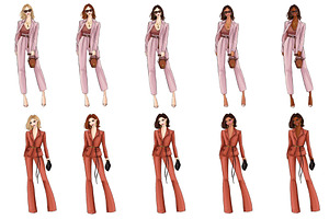 Fashion Girls 42 Fashion Clipart Set