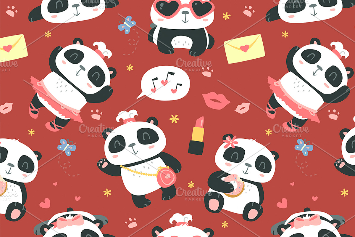 BLACK FRIDAY! Panda girl set, an Animal Illustration by SunnyWS (Photo 9 of 10)