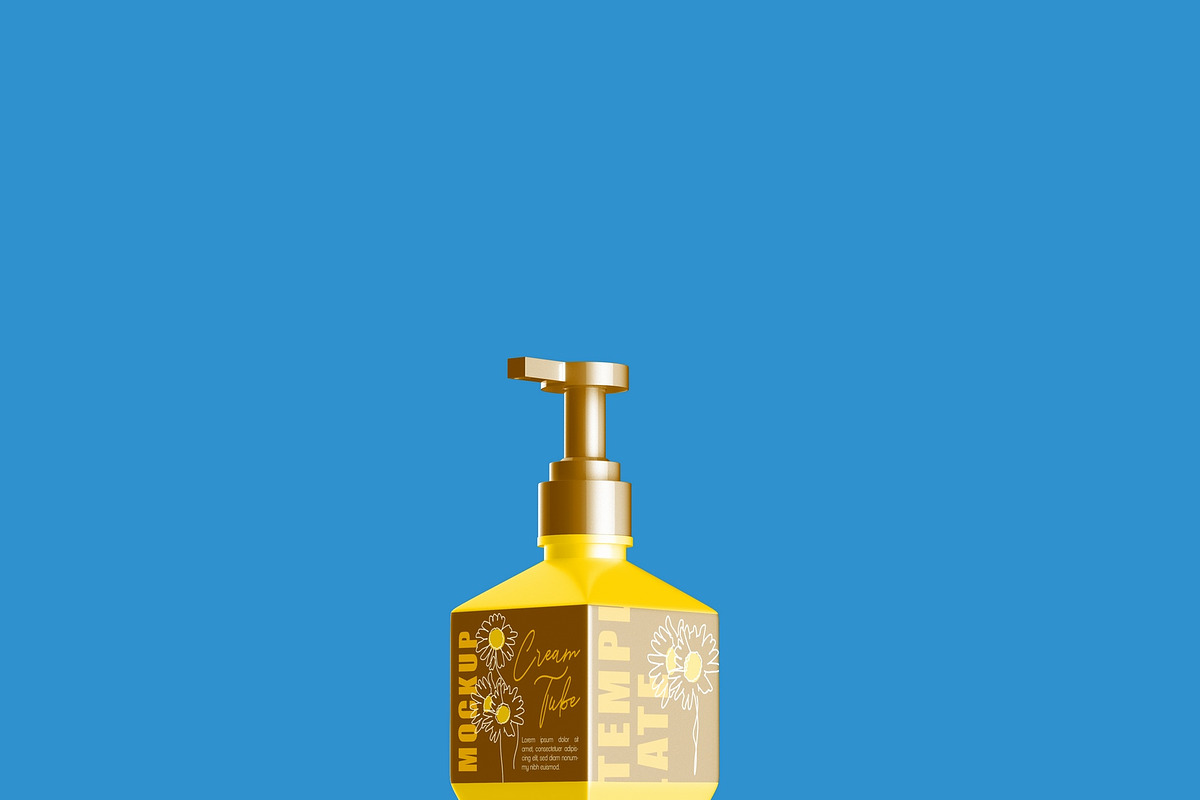 Cream Bottle with Box Mockup, a Mockup by OneVectorStock (Photo 6 of 10)