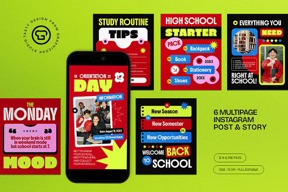 High-School Education Instagram Set preview 4
